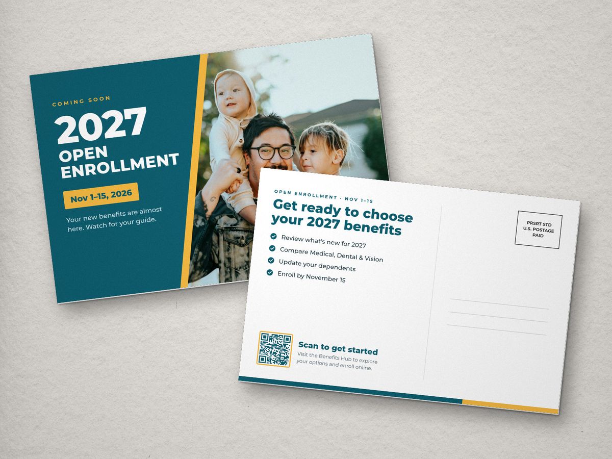 Open enrollment postcards
